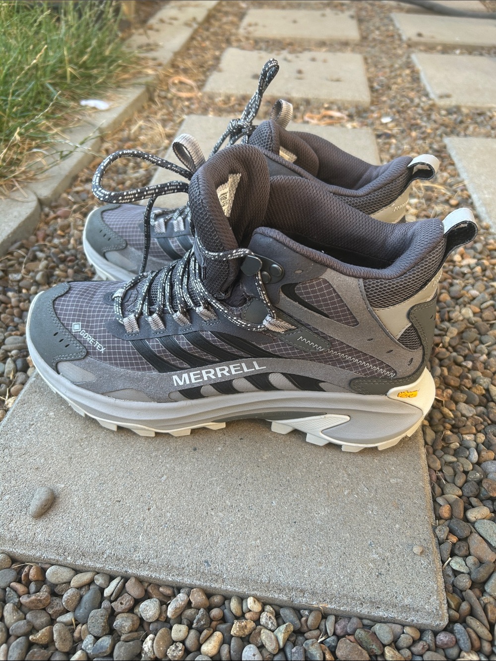 Merrell Men's Moab Speed 2 Mid GORE-TEX Hiking Boots Gray Size 8 Vibram Sole - Picture 4 of 7